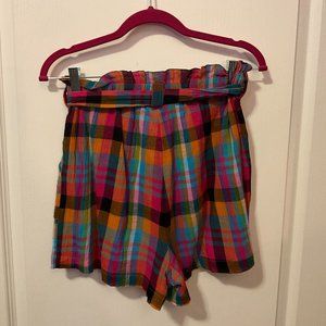 Mi Ami Plaid Cotton Shorts - Size Medium